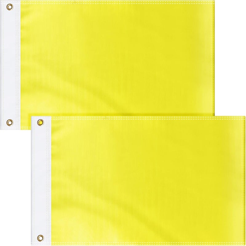 Boyiee 2 Pcs Yellow Quarantine Flag Blank Nautical Quarantine Message Flags Solid Color Nylon Boat Flag for Marine Sailing Port Entry, 12" x 18" - Image 1